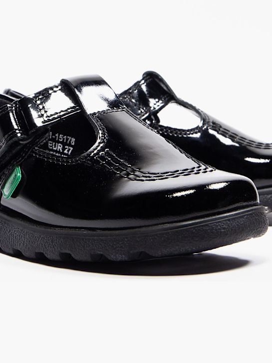 szkolne baleriny kickers na płaskiej podeszwie w kolorze czarnym rico