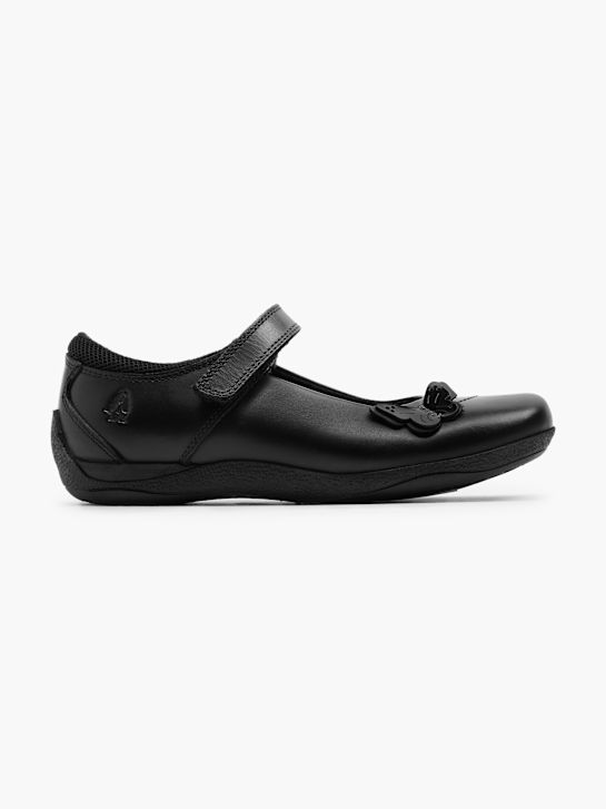 szkolne baleriny hush puppies na płaskiej podeszwie w kolorze czarnym rico