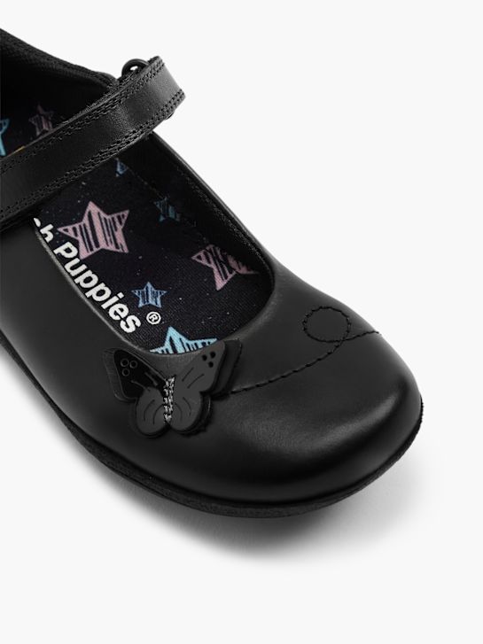 szkolne baleriny hush puppies na płaskiej podeszwie w kolorze czarnym rico