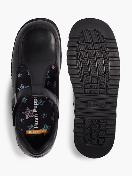 szkolna buty hush puppies na niskim obcasie w kolorze czarnym rico
