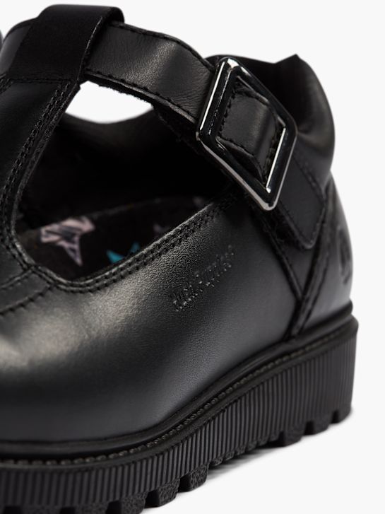 szkolna buty hush puppies na niskim obcasie w kolorze czarnym rico