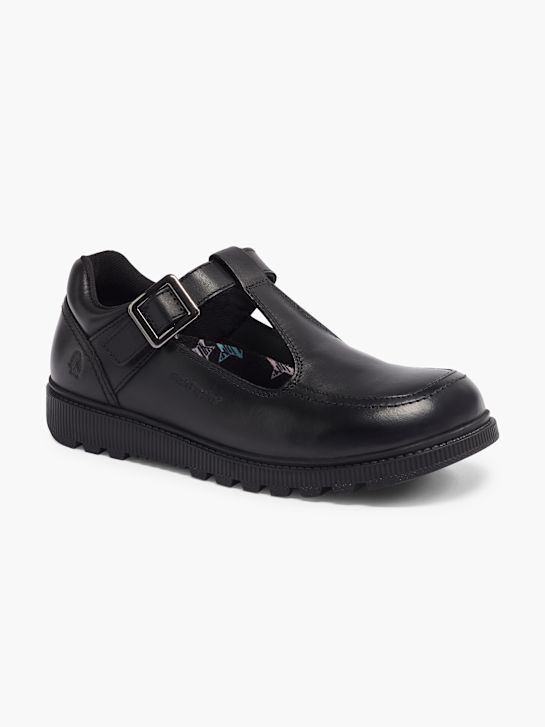 szkolna buty hush puppies na niskim obcasie w kolorze czarnym rico