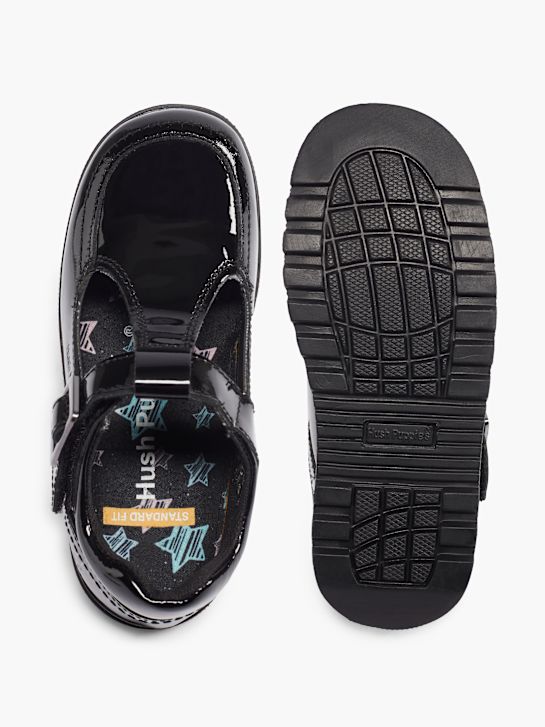 szkolna buty hush puppies na niskim obcasie w kolorze czarnym rico