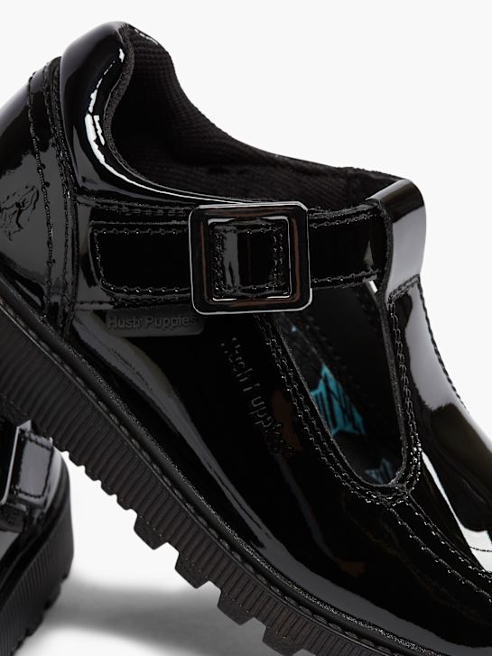 szkolna buty hush puppies na niskim obcasie w kolorze czarnym rico