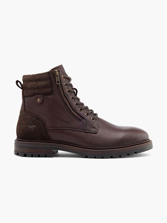 buty sznurowane mustang brązowy rico