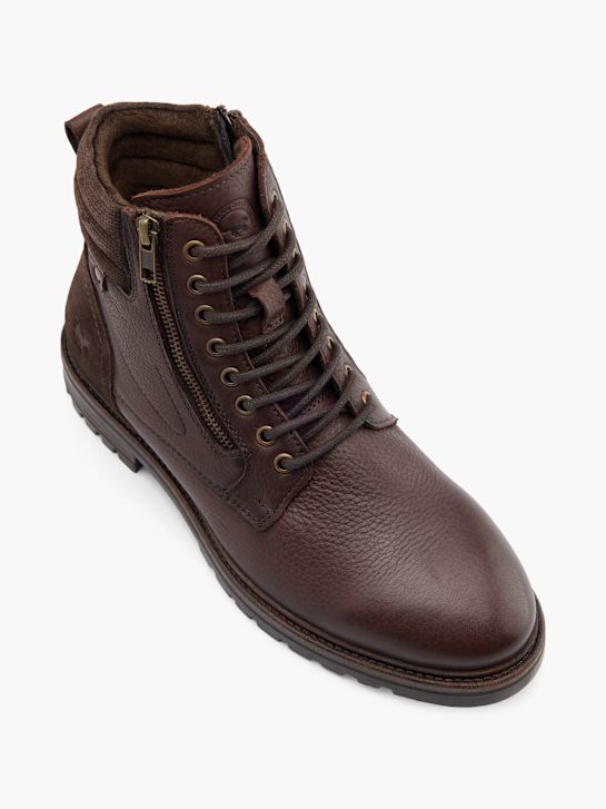 buty sznurowane mustang brązowy rico