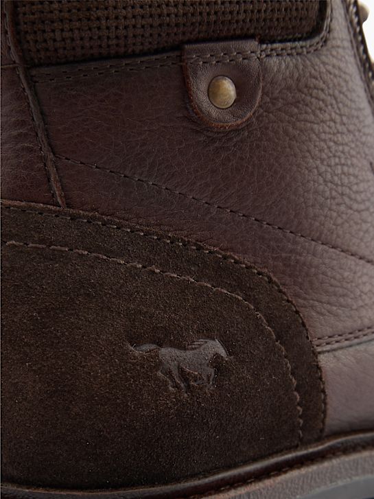 buty sznurowane mustang brązowy rico