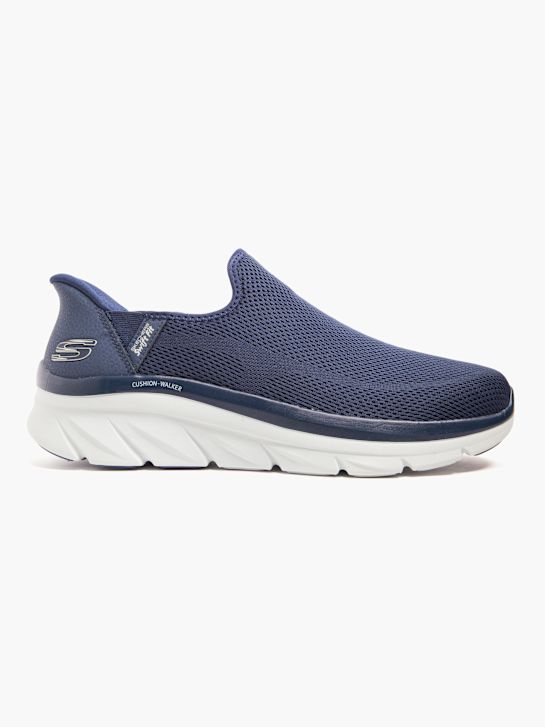 buty do biegania skechers cushion walker swift fit slip-on trainer niebieski rico