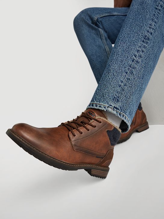 botki am shoe sznurowane brązowy rico