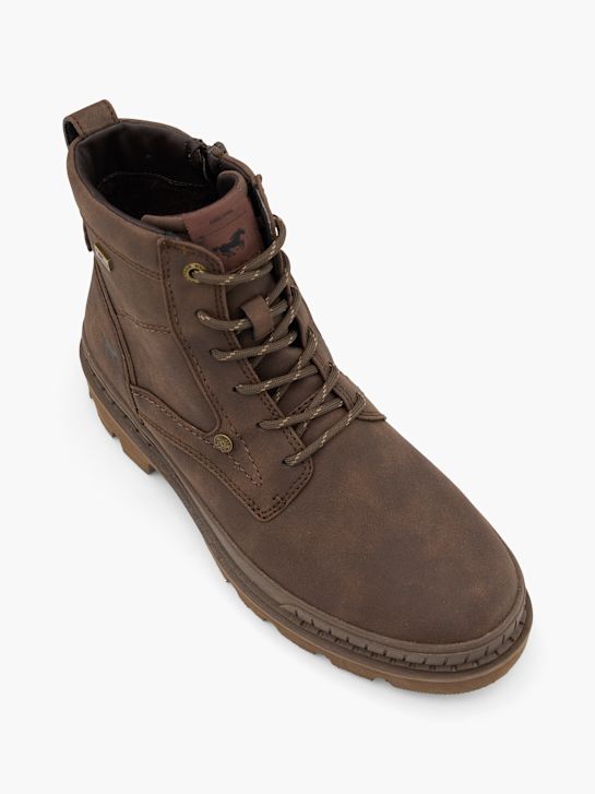 buty sznurowane mustang brązowy rico
