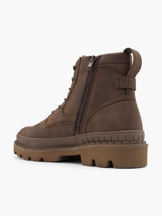 buty sznurowane mustang brązowy rico