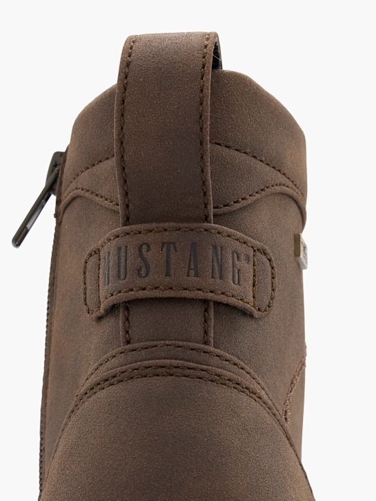 buty sznurowane mustang brązowy rico