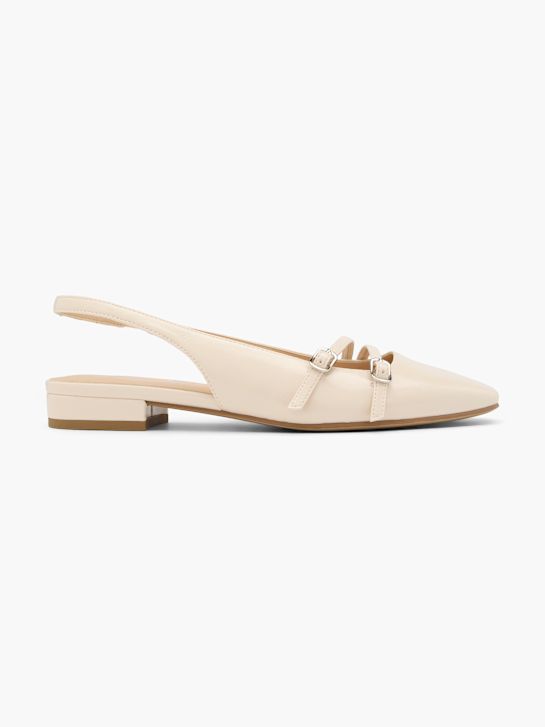 baleriny na płaskiej podeszwie graceland slingback beżowy rico