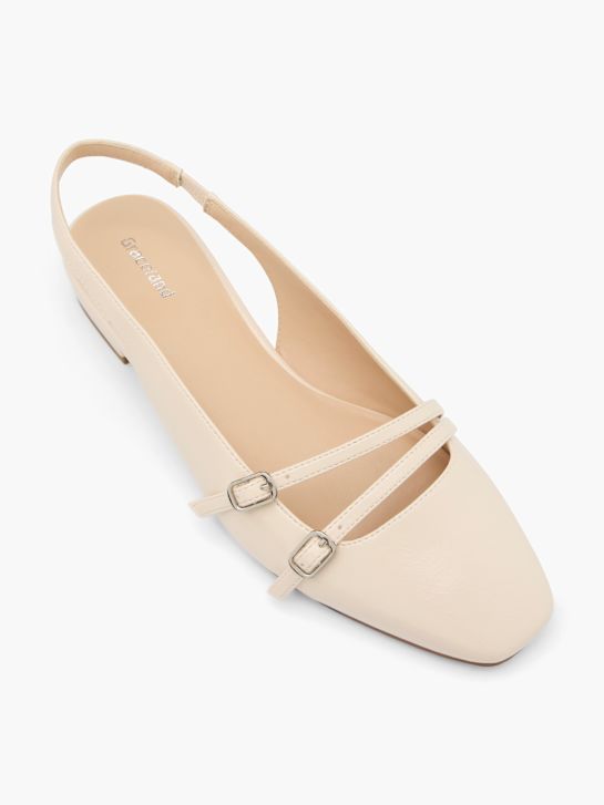 baleriny na płaskiej podeszwie graceland slingback beżowy rico