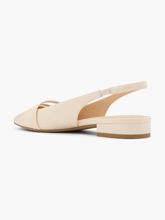 baleriny na płaskiej podeszwie graceland slingback beżowy rico