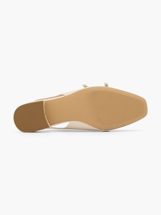 baleriny na płaskiej podeszwie graceland slingback beżowy rico