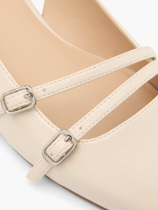 baleriny na płaskiej podeszwie graceland slingback beżowy rico