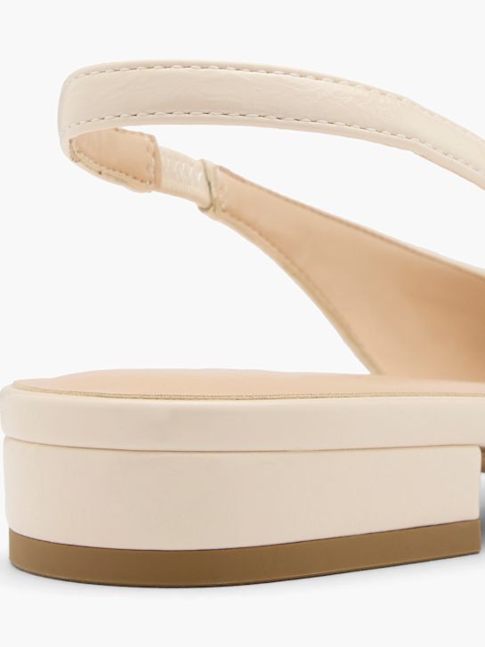 baleriny na płaskiej podeszwie graceland slingback beżowy rico