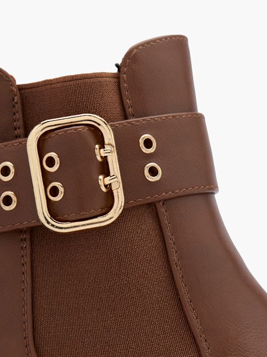 buty chelsea na obcasie graceland kolor beżowy rico