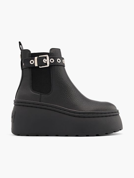 buty chelsea na obcasie buffalo w kolorze czarnym rico