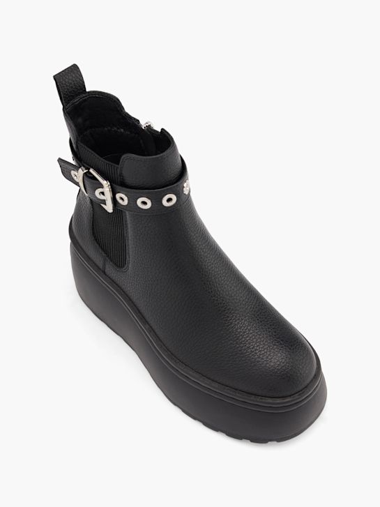 buty chelsea na obcasie buffalo w kolorze czarnym rico