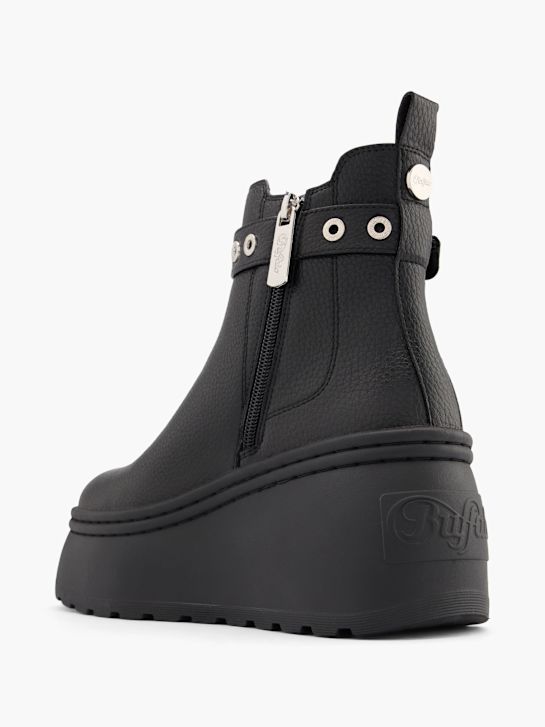 buty chelsea na obcasie buffalo w kolorze czarnym rico