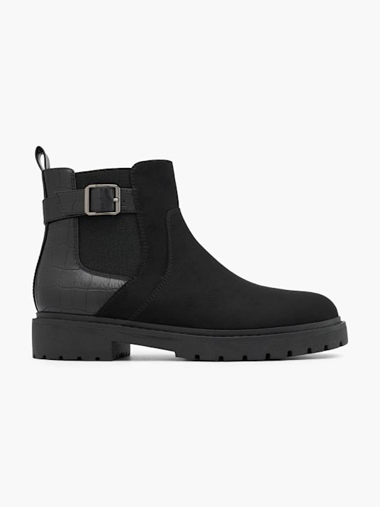 buty chelsea na obcasie graceland w kolorze czarnym rico
