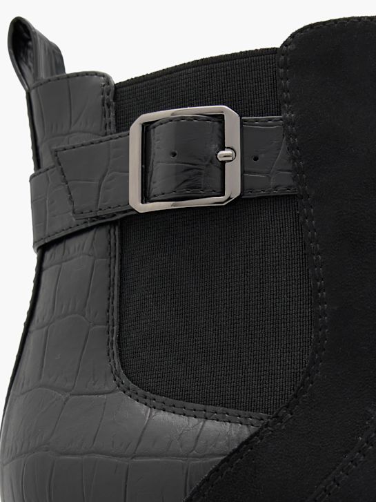buty chelsea na obcasie graceland w kolorze czarnym rico