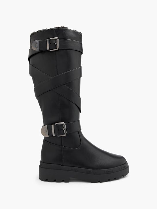 wysokie buty buffalo do kolan w kolorze czarnym rico