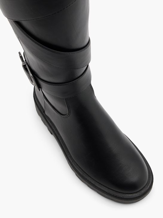 wysokie buty buffalo do kolan w kolorze czarnym rico