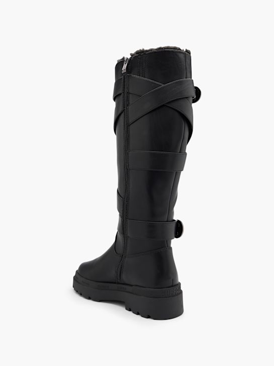 wysokie buty buffalo do kolan w kolorze czarnym rico