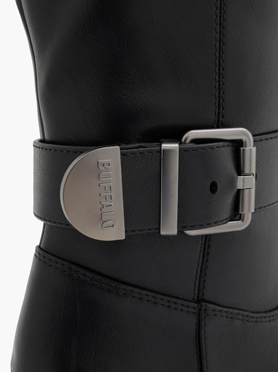 wysokie buty buffalo do kolan w kolorze czarnym rico