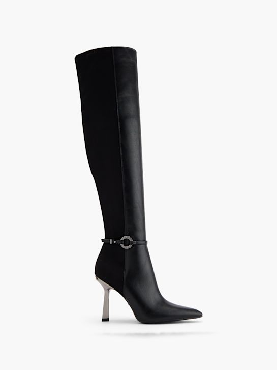 wysokie buty buffalo do kolan w kolorze czarnym rico