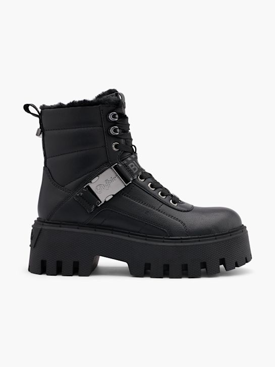 buty sznurowane buffalo w kolorze czarnym rico