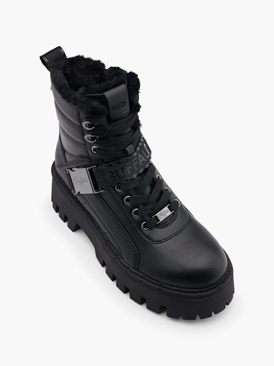 buty sznurowane buffalo w kolorze czarnym rico