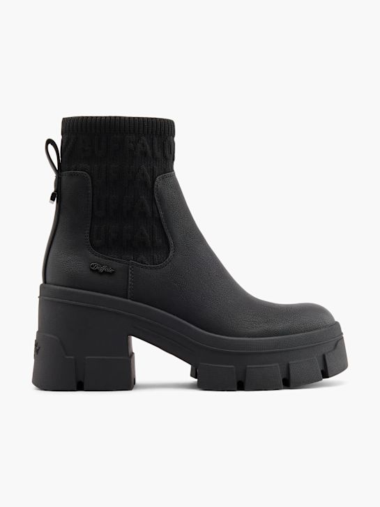 buty chelsea na obcasie buffalo w kolorze czarnym rico