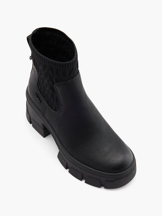 buty chelsea na obcasie buffalo w kolorze czarnym rico