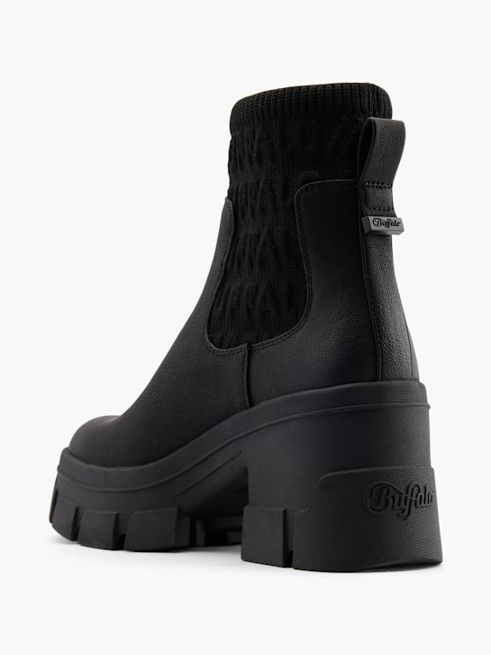 buty chelsea na obcasie buffalo w kolorze czarnym rico