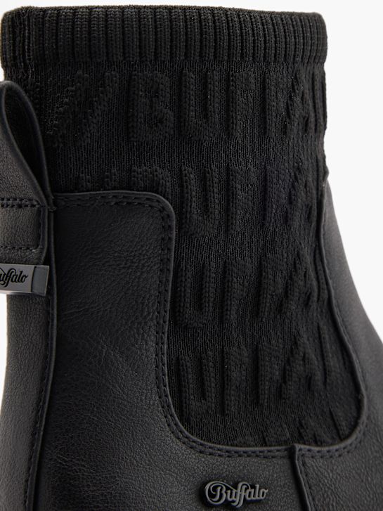 buty chelsea na obcasie buffalo w kolorze czarnym rico