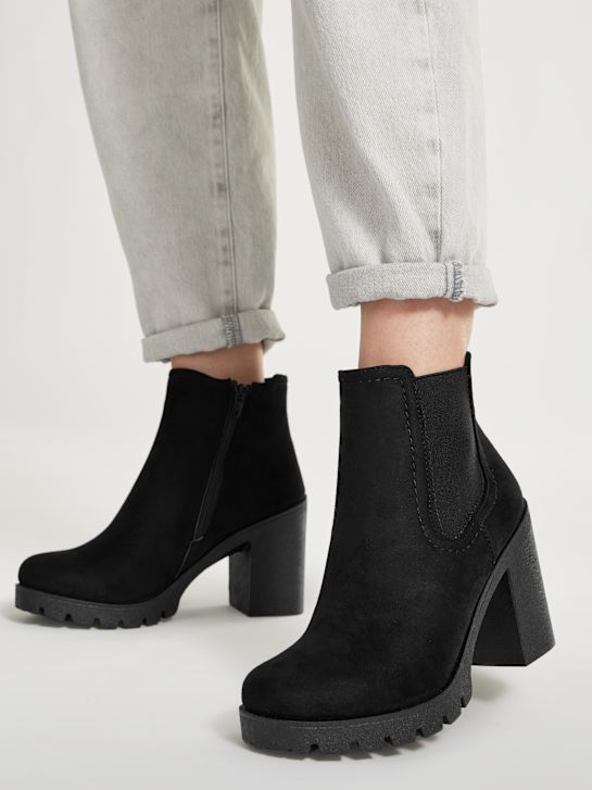 buty chelsea na obcasie graceland w kolorze czarnym rico