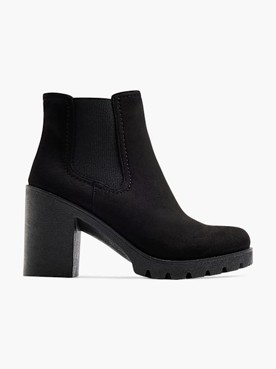 buty chelsea na obcasie graceland w kolorze czarnym rico