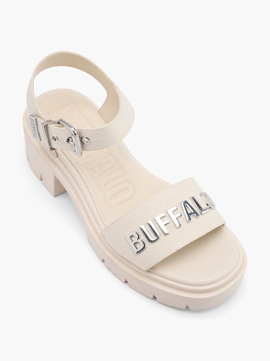 beżowe sandały na obcasie buffalo rico