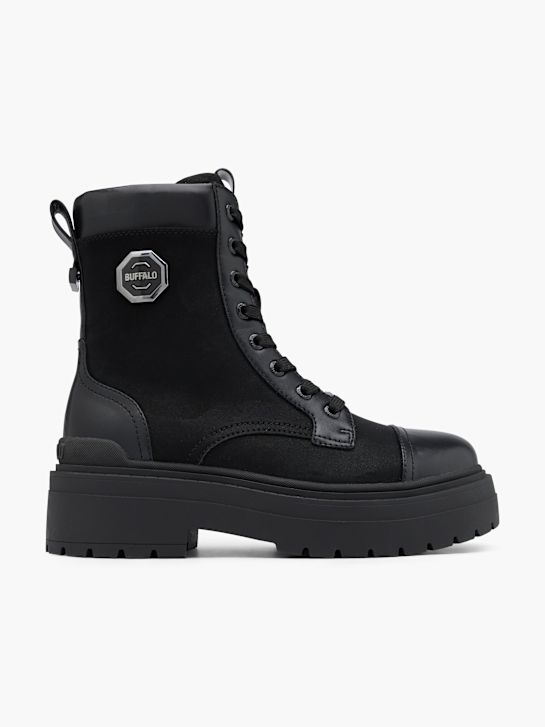 buty sznurowane buffalo w kolorze czarnym rico