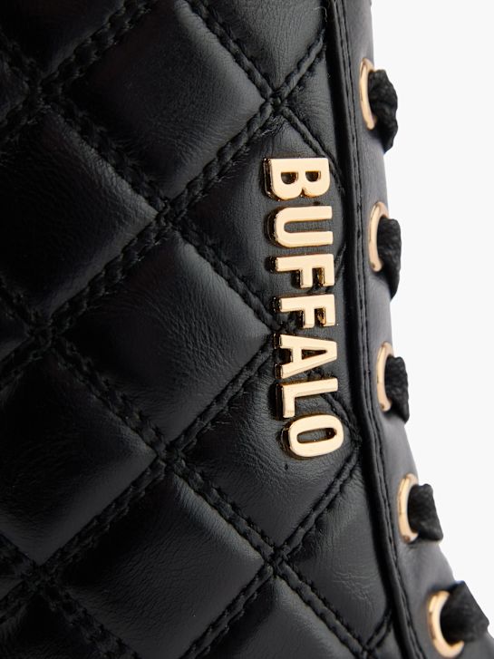 buty sznurowane buffalo w kolorze czarnym rico