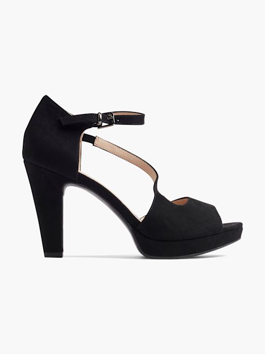 szpilki graceland open toe czarny rico