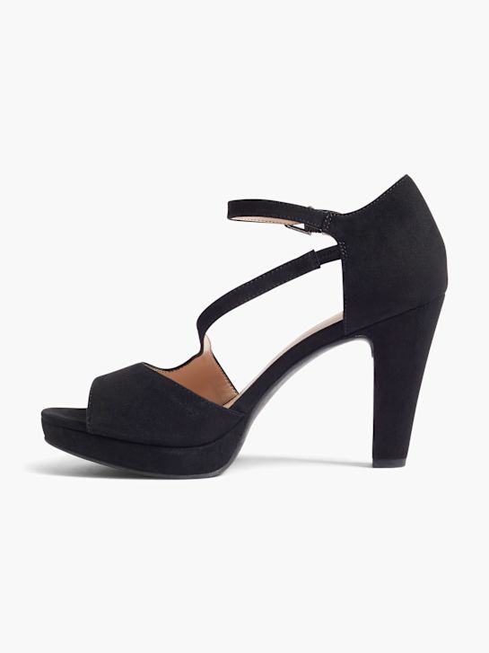 szpilki graceland open toe czarny rico