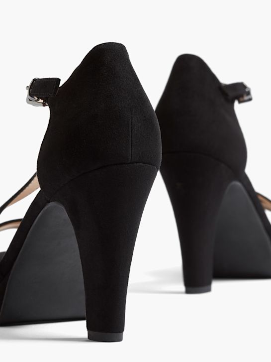 szpilki graceland open toe czarny rico