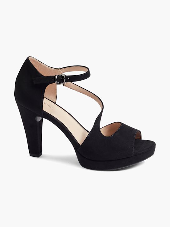 szpilki graceland open toe czarny rico