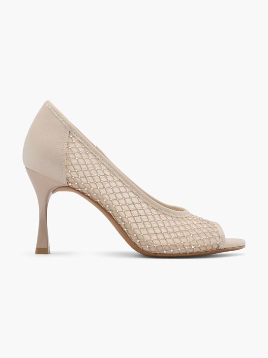 podium open toe na obcasie cielisty rico