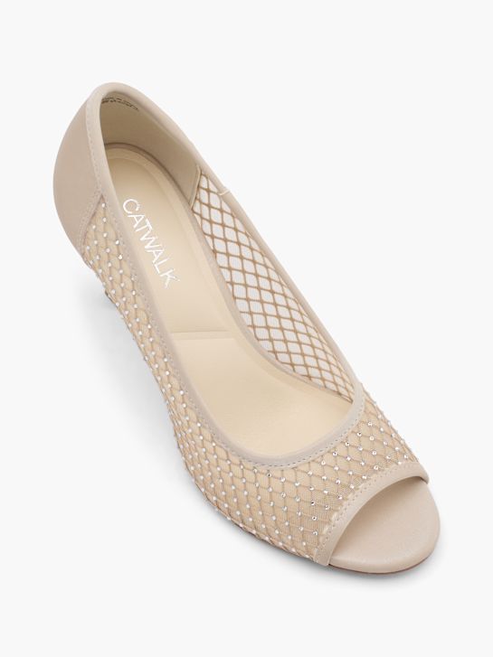 podium open toe na obcasie cielisty rico